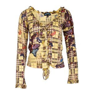 Vintage 90’s Rock n Roll Women's Yellow Cashmere Cardigan